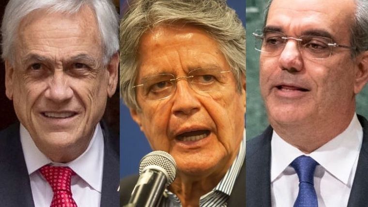 Sebastián Piñera de Chile; Guillermo Lasso de Ecuador; y Luis Abinader de República Dominicana, son los presidentes latinoamericanos que aparecen en los Pandora Papers. Foto: GETTY IMAGES