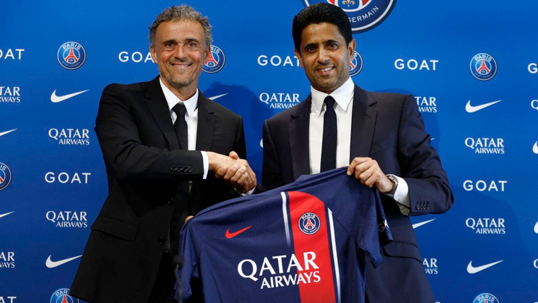 Nasser bin Ghanim Al-Khelaifi con Luis Enrique
