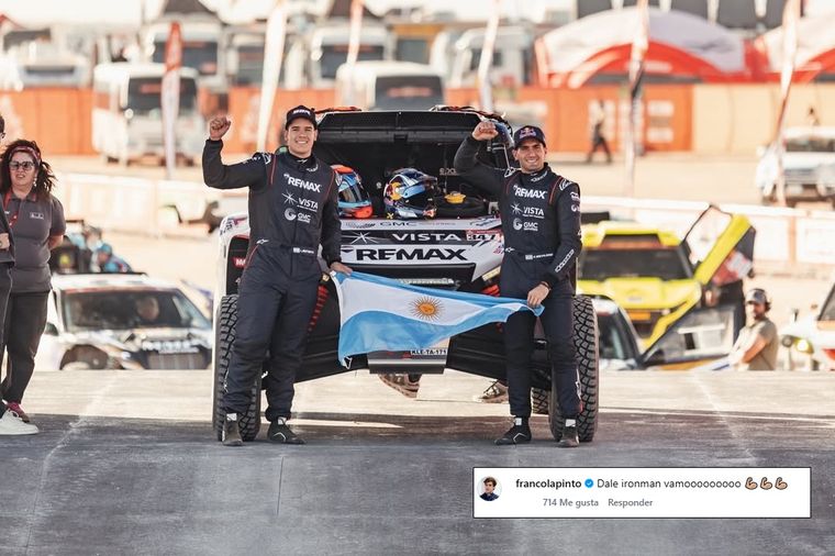 Franco Colapinto y un apoyo especial a Kevin Benavides en redes. Franco Colapinto y un apoyo especial a Kevin Benavides en redes.