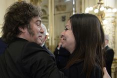 Javier Milei y Sandra Pettovello celebraron en redes la baja del índice de pobreza. Foto: Presidencia