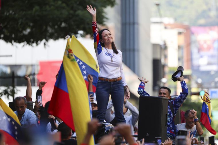 María Corina Machado reapareció en medio de los ataques de Estados Unidos a Venezuela. Foto: EFE