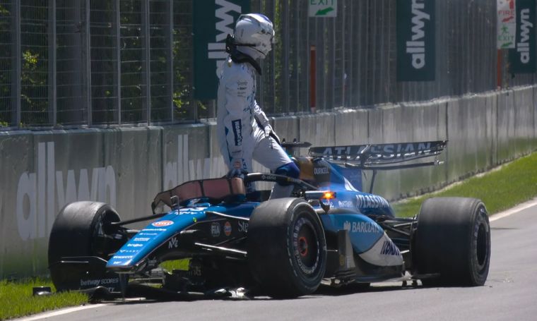 Alex Albon, uno de los accidentados durante la FP1 en Montreal.&nbsp;