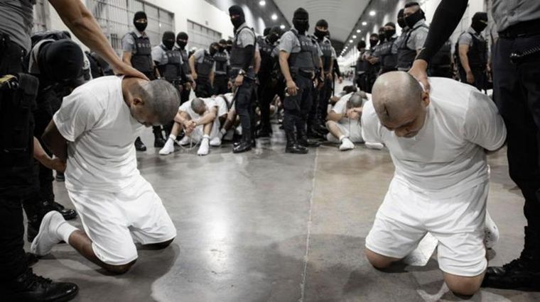 Imagen de algunos de los deportados desde EE.UU. en el Cecot. Foto: Getty Images