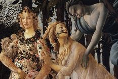 Detalle de Flora, Céfiro y Cloris en Alegoría de la primavera de Botticelli.