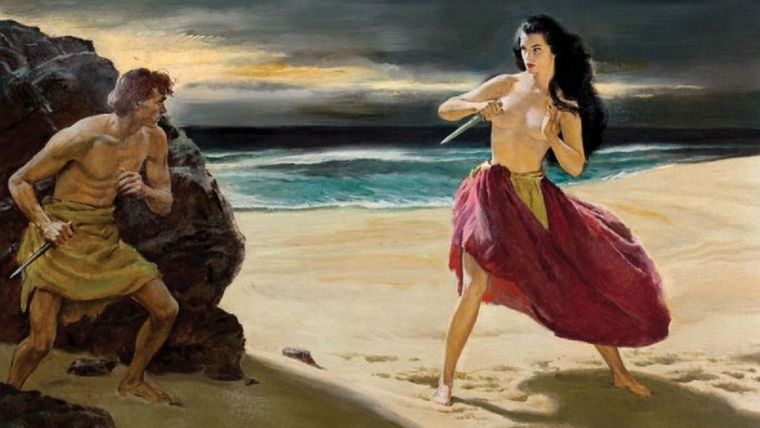 A diferencia de otros casos de piratas, no es fácil encontrar retratos de Grace OMalley. Pero en el siglo XX artistas como el estadounidense Walter Martin Baumhofer empiezan a imaginarla. Foto: GETTY IMAGES Foto: GETTY IMAGES