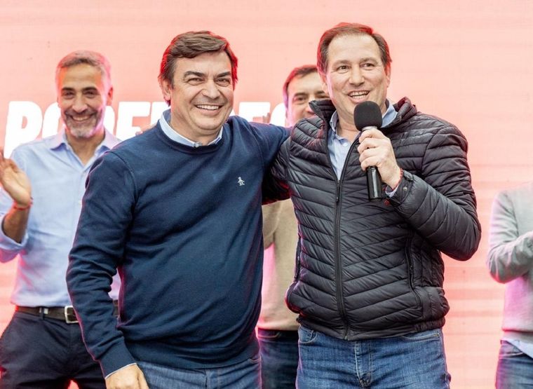 Omar De Marchi junto a el intendente de Lavalle, Roberto Righi. Foto: Twitter Omar De Marchi