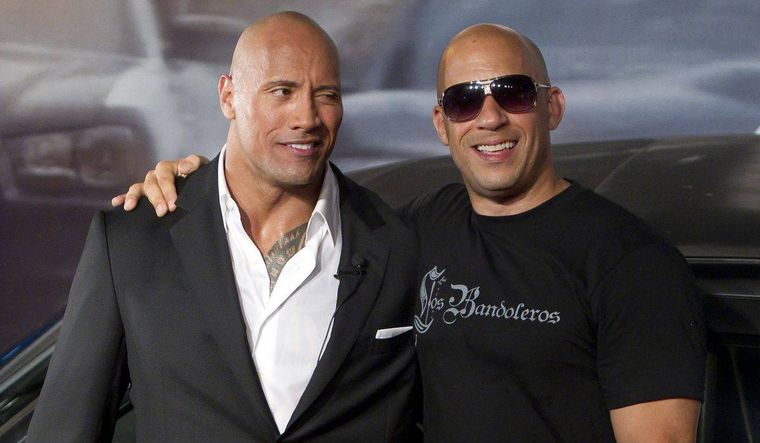 Dwayne Johnson y Vin Diesel parecen haber dejado sus fuertes diferencias atrás.
