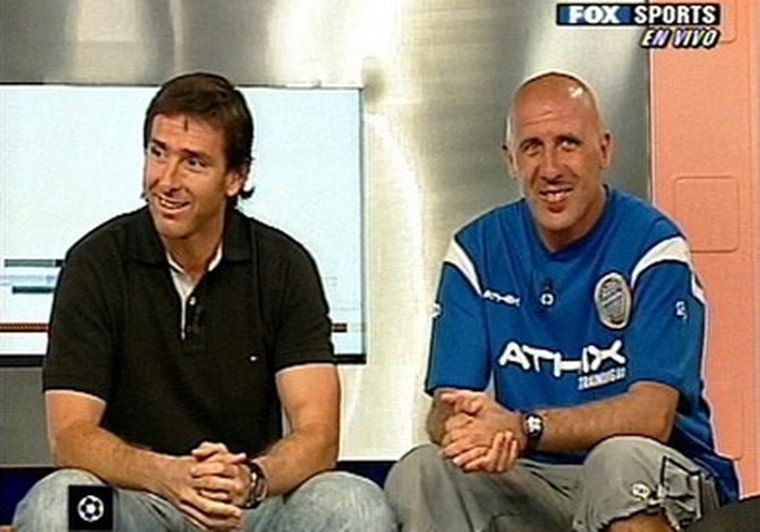 El entrenador de Godoy Cruz se divirtió en Fútbol para todos. Foto: TV