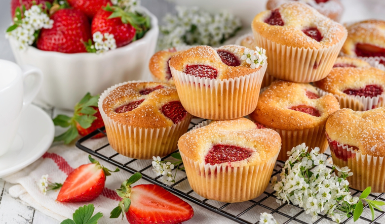 Muffins de fresa: un festín frutal en tu propia cocina Foto: Shutterstock