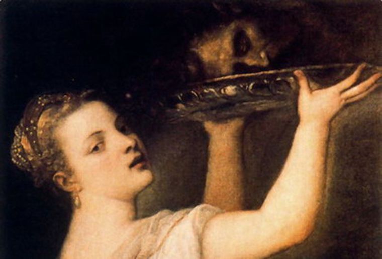 Salomé con la cabeza del Bautista de Tiziano Vecellio di Gregorio. Foto: pintura.aut.org