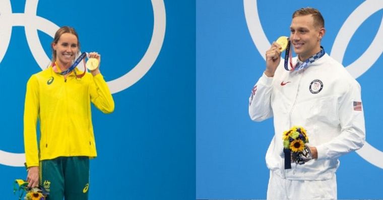 Emma McKeon y Caeleb Dressel Foto: GETTY IMAGES Foto: GETTY IMAGES