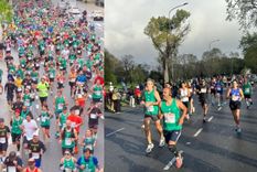 Los corredores enfrentaron el mal tiempo y largaron en el Maratón de Buenos Aires.