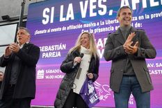 Karina Milei junto a Sebastián Pareja