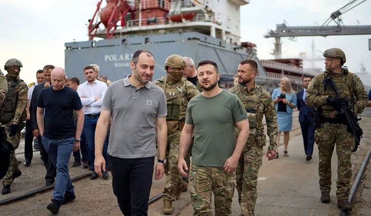 Odesa Volodímir Zelenski estuvo no hace mucho en el puerto de Odesa. Foto: Efe.