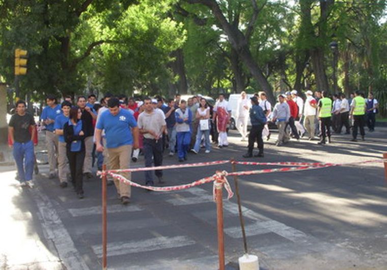 Simulacro en pleno centro. Foto: Mdz