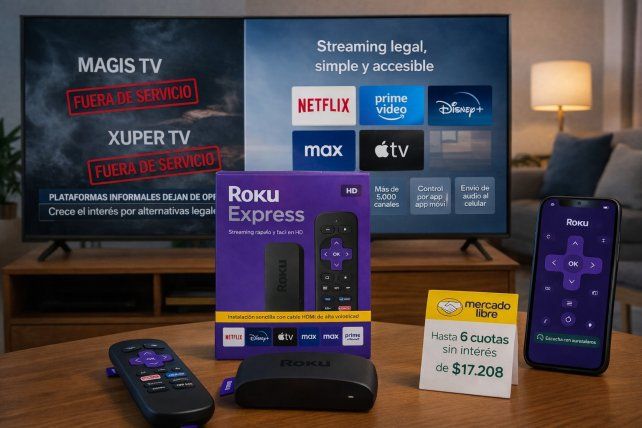 Roku Express transforma tu televisor en un centro de entretenimiento con acceso a streaming legal.