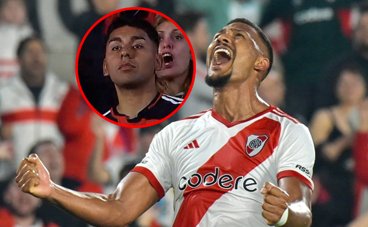 La reacción de los hinchas de River al triunfo con gol de Rondón. Foto: MDZ