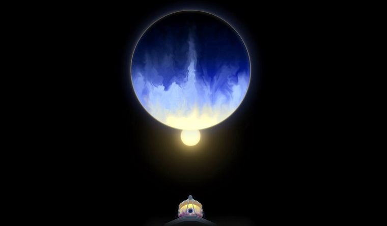 Impresión artística del exoplaneta WASP-107 b, basada en observaciones del Telescopio Espacial Webb. Foto: Dpa.