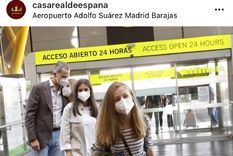 Leonor en Barajas, rumbo al Reino Unido. Foto: Instagram @casarealdeespana
