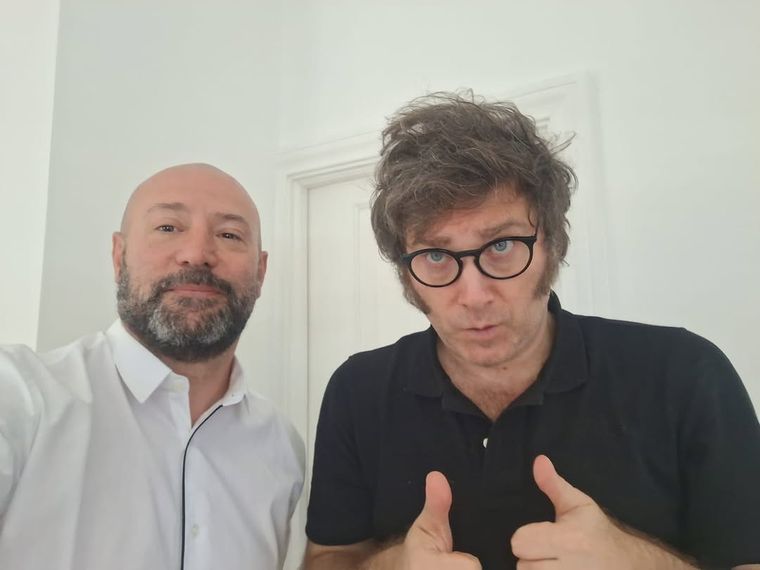 Diego Spagnuolo junto a Javier Milei