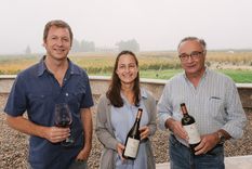 Salentein winemaking team: Jorge Cabeza, Gaby García y Pepe Galante.