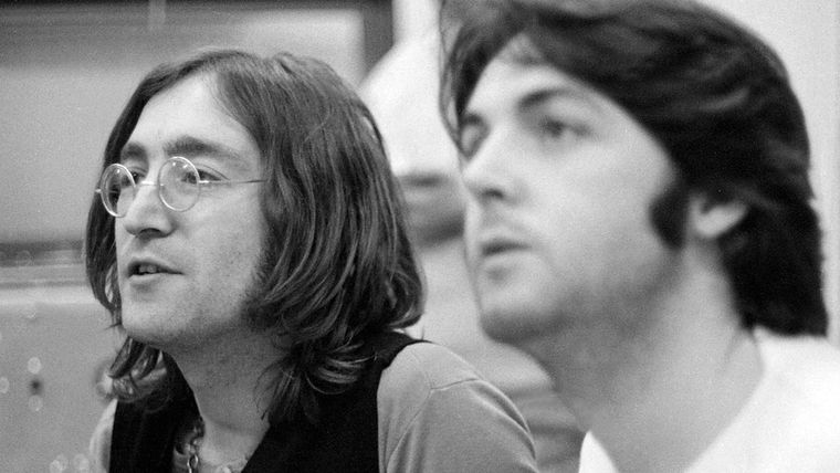 John Lennon y Paul Mc Cartney. Foto de Lynda Mc Cartney.