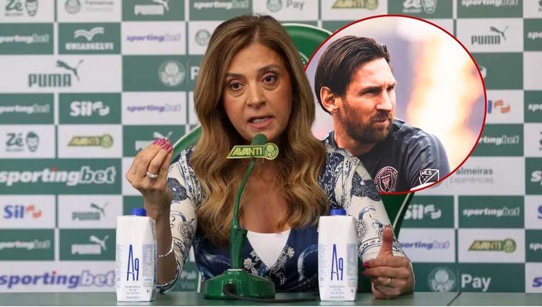 Messi y Palmeiras se cruzan el 23 de junio, pero Leila Pereira ya tiró la primera bomba Foto: @Palmeiras / @InterMiamiCF