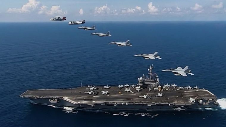 El portaaviones Ronald Reagan está en la zona. Foto: Gagadget.