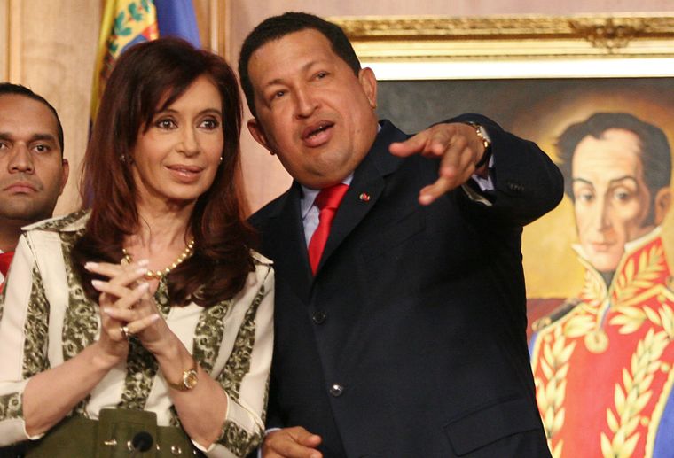 Cristina Fernández de Kirchner y Hugo Chávez.