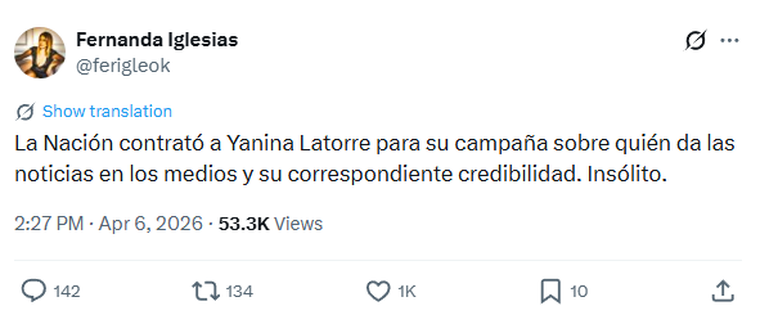 Fernanda Iglesias contra Yanina Latorre. Fernanda Iglesias contra Yanina Latorre.