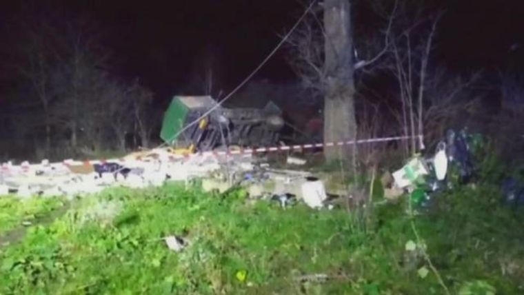 El sitio donde cayó el misil ucraniano. Foto: Cbc.