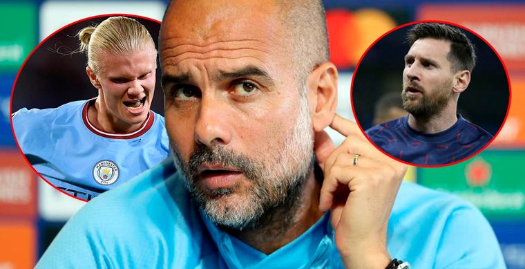 Para Guardiola, hay una diferencia sustancial en el juego de Messi y el de Haaland.
