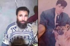 A la izquierda, la imagen del hombre tras ser rescatado. A la derecha, una fotografía previa a su desaparición Foto: BBC