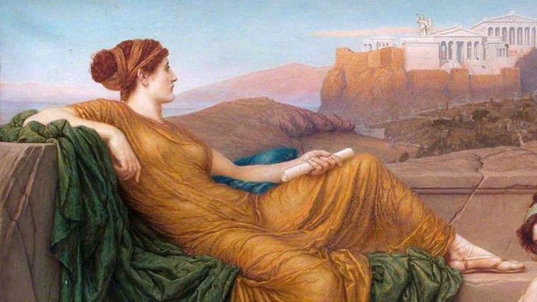 Aspasia en el Pnyx por Henry Holiday, 1888.