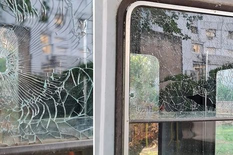 Así quedó la garita que fue baleada