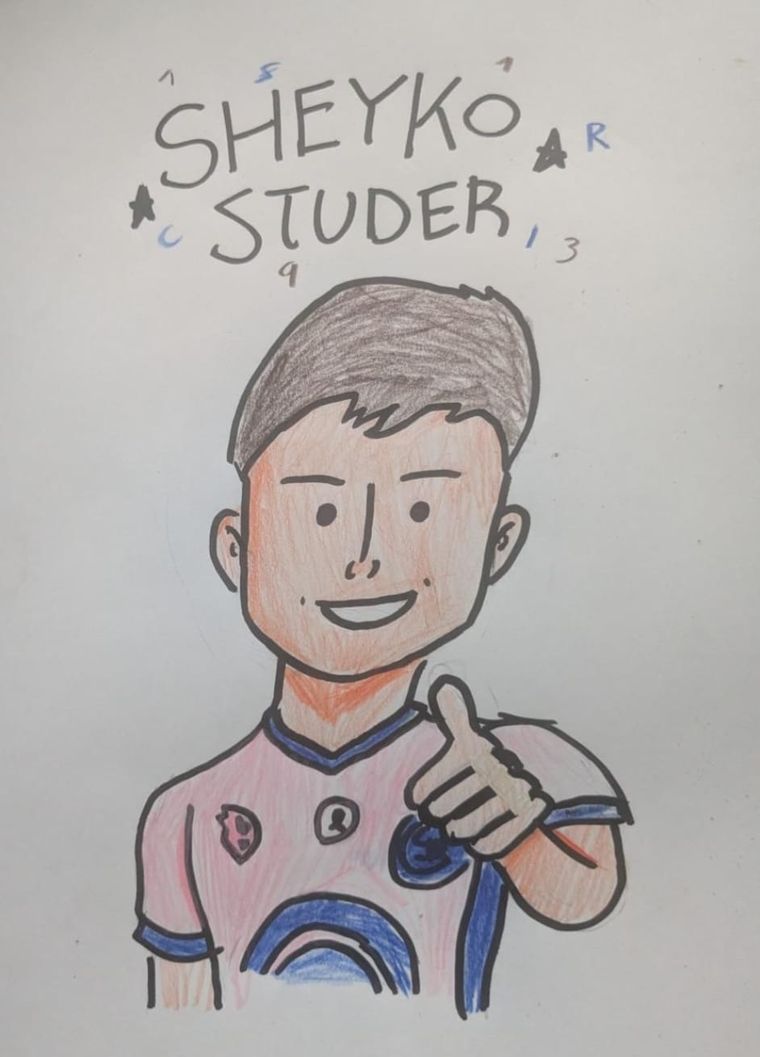 Una de las obras del pequeño dibujante leproso, que en la noche del viernes tuvo su premio. Una de las obras del pequeño dibujante leproso, que en la noche del viernes tuvo su premio.