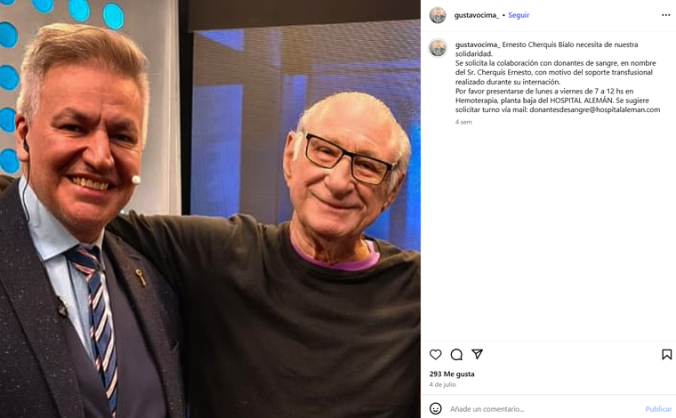 El pedido de Gustavo Cima, colega de Cherquis Bialo. Foto: captura de pantalla Instagram/ @gustavocima_. El pedido de Gustavo Cima, colega de Cherquis Bialo. Foto: captura de pantalla Instagram/ @gustavocima_.