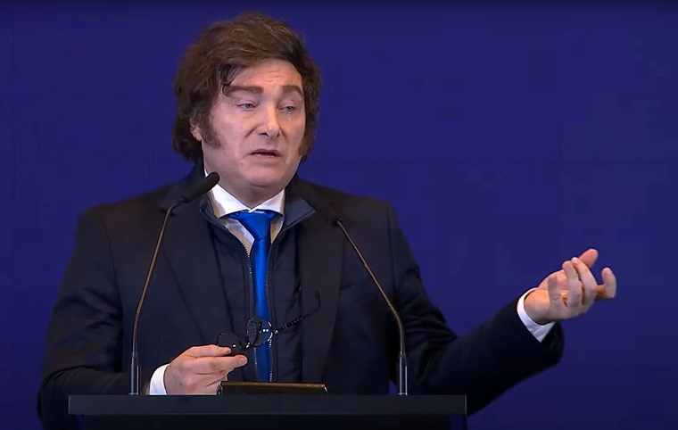 Javier Milei en el encuentro de Líderes de La Rural.&nbsp;
