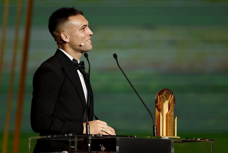 Lautaro Martinez en la gala del Balón de Oro. Foto: EFE