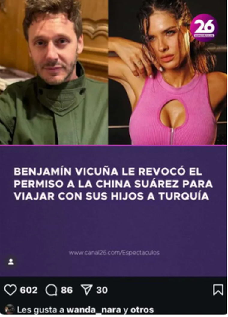 El polémico like de Wanda Nara. Fuente: Instagram. El polémico like de Wanda Nara. Fuente: Instagram.