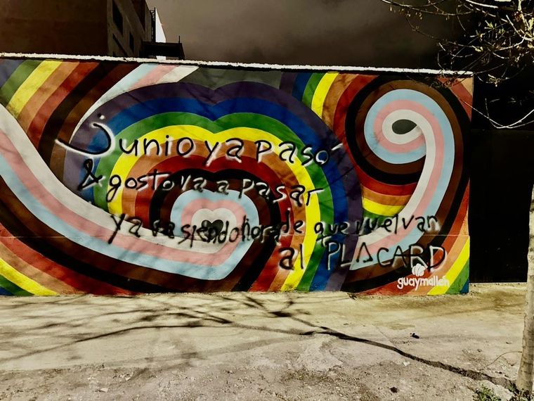 Repudiable mensaje de odio sobre un mural en Guaymallén Foto: Gentileza