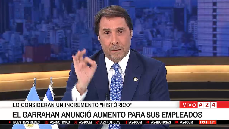 Eduardo Feinmann habló tras la escandalosa discusión. Foto: captura de video / A24. Eduardo Feinmann habló tras la escandalosa discusión. Foto: captura de video / A24.