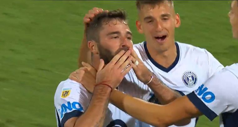 El festejo de Tonetto ante River. Foto: Captura