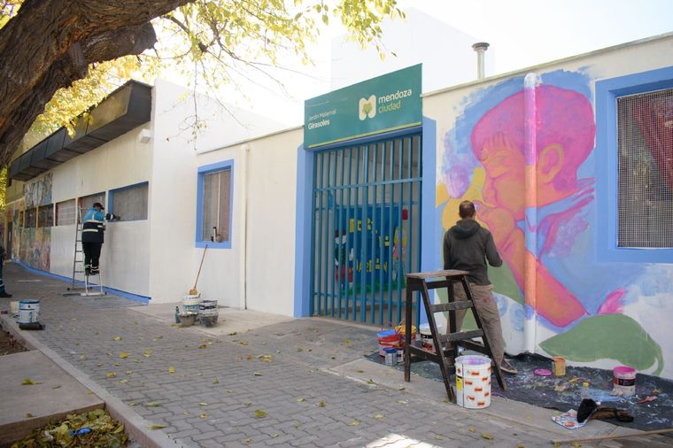 El infractor restauró la pared vandalizada Foto: Ciudad de Mendoza