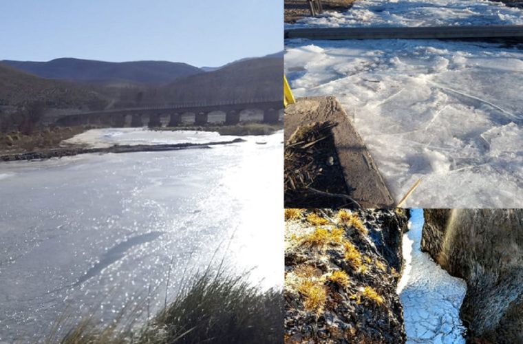 Tremendo: congelamiento de cauces. Foto: Malargüe a diario