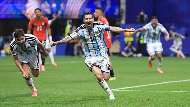 Messi anotó un gol en el partido contra Egipto.