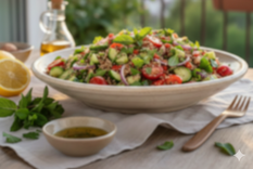 Ideal para cenar en verano. Fuente: IA Gemini.