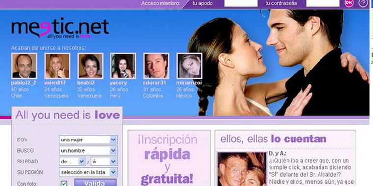 Meetic, el sitio más visitado para encontrar pareja. Foto: web