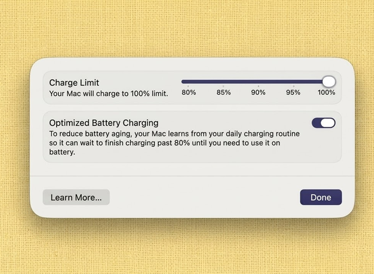 MacOS 26.4: el límite de carga configurable ayuda a cuidar el hardware de las laptops a largo plazo. MacOS 26.4: el límite de carga configurable ayuda a cuidar el hardware de las laptops a largo plazo.
