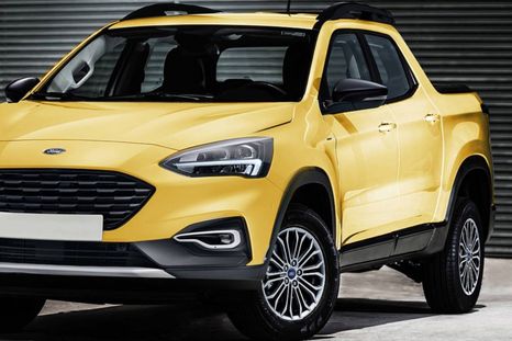 Este es un boceto de la camioneta compacta de Ford.